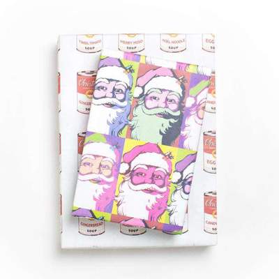 Warhol Santa Double-sided Eco Wrapping Paper by Wrappily