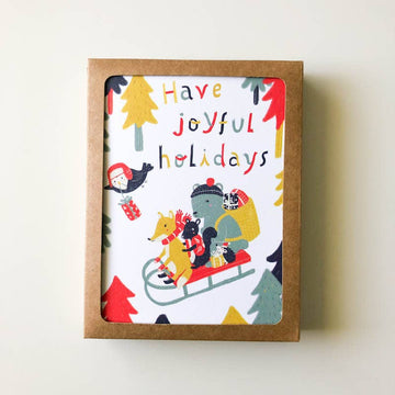 Boxed Holiday Cards - Joyful Woodland Animals
