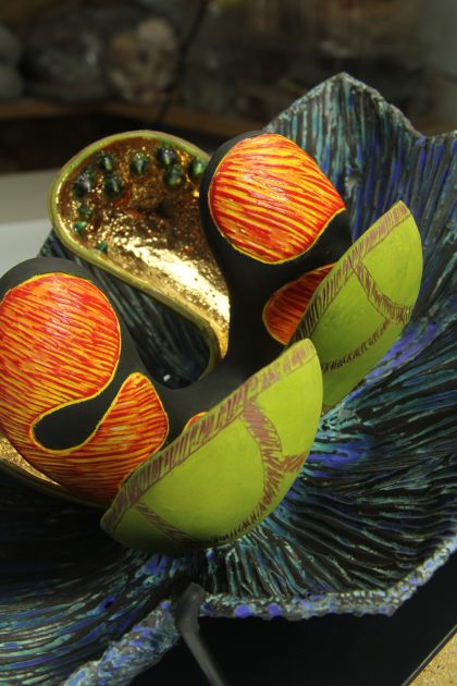 Dipterus #2 Ceramic Wall Sculpture by Carol Gouthro