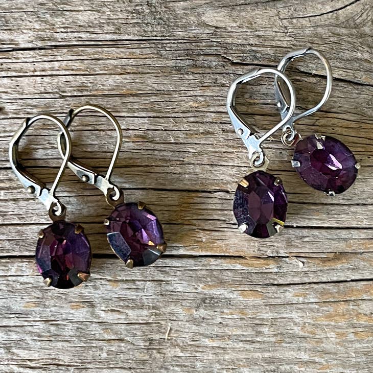 Amethyst Short Dangle Earrings