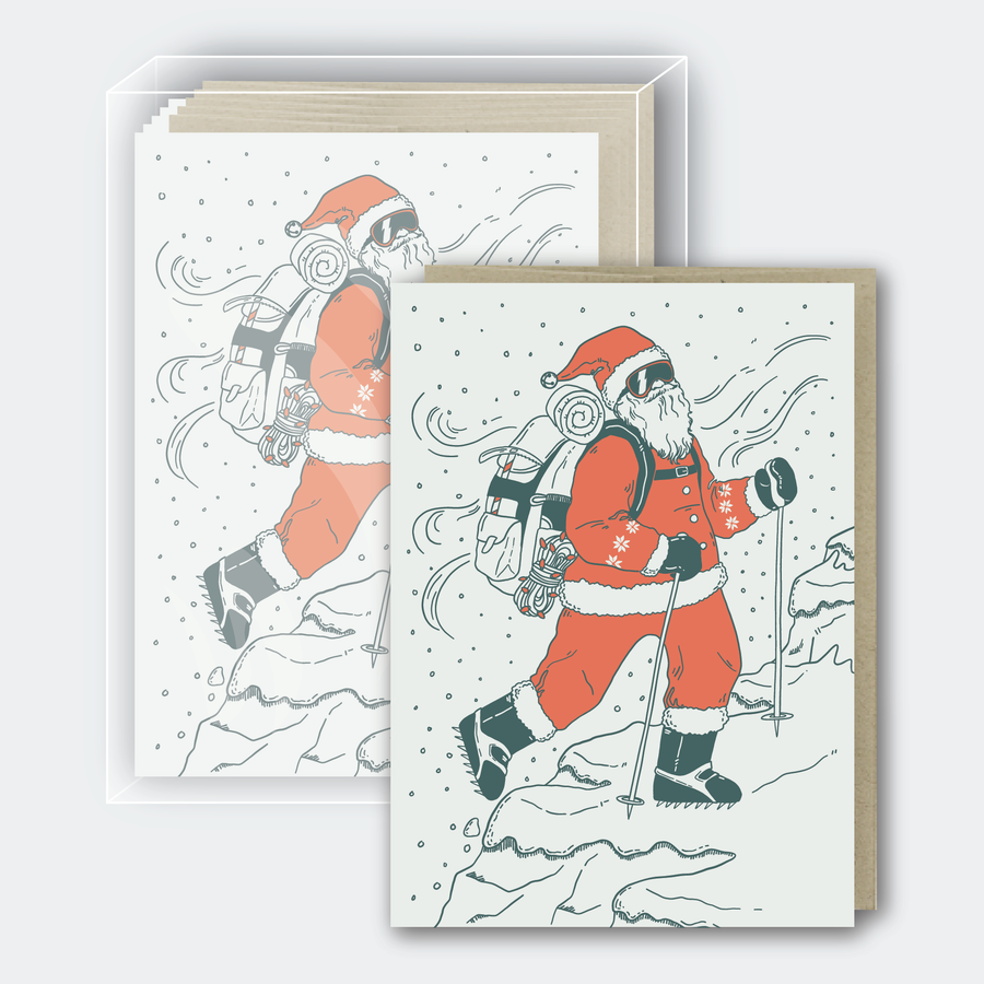 Box Set of 10 - Hiker Santa