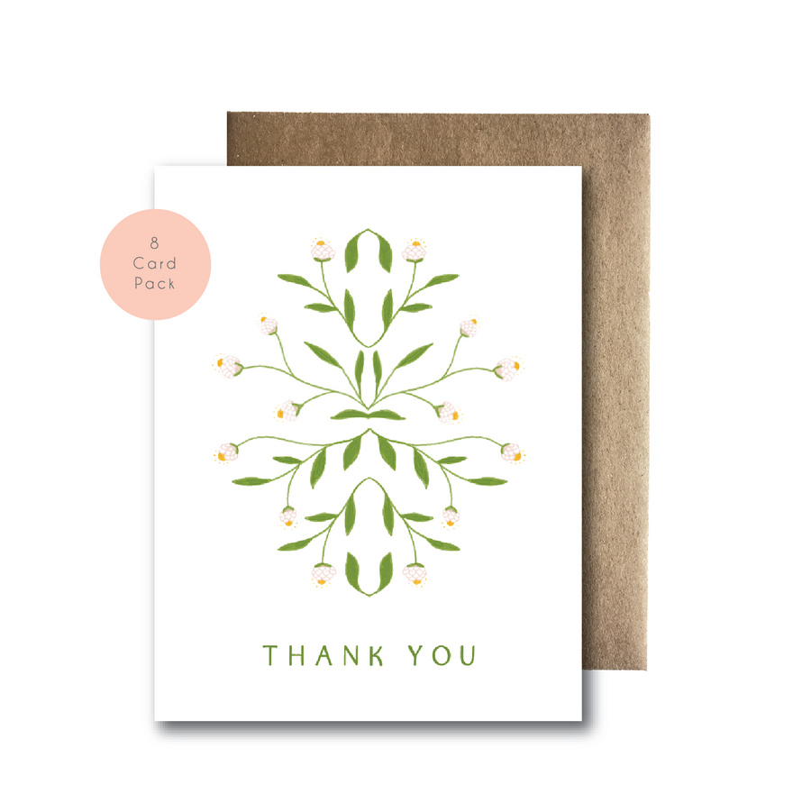 8 Card Boxed Set - Thank You Floral Symmetry