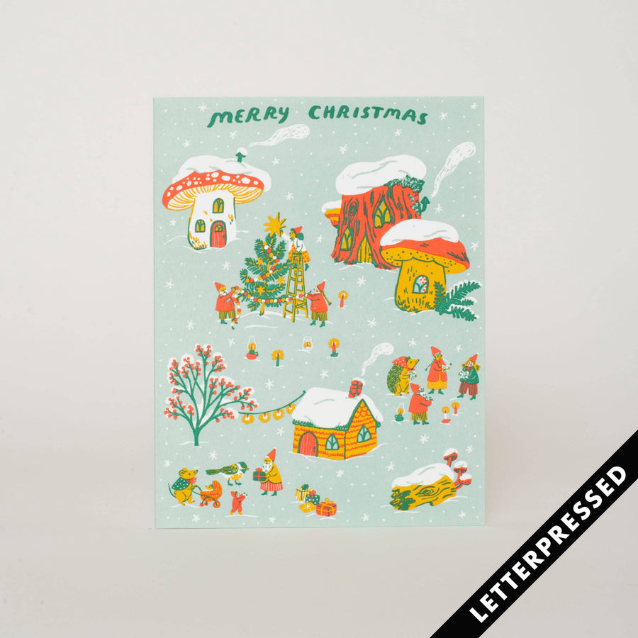 Merry Christmas Village Card by Phoebe Wahl
