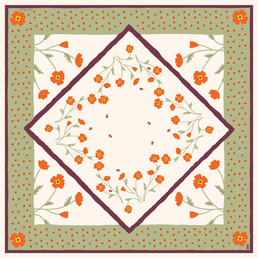 Orange Poppies Bandana