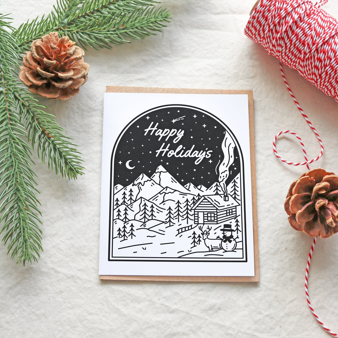 Happy Holidays Greeting Card by Nick Alan Art