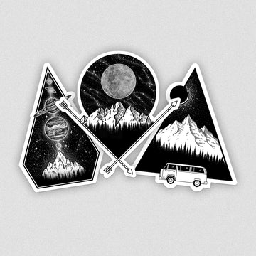 Pacific Northwest Mountain Vinyl Sticker Set by Nick Alan Art
